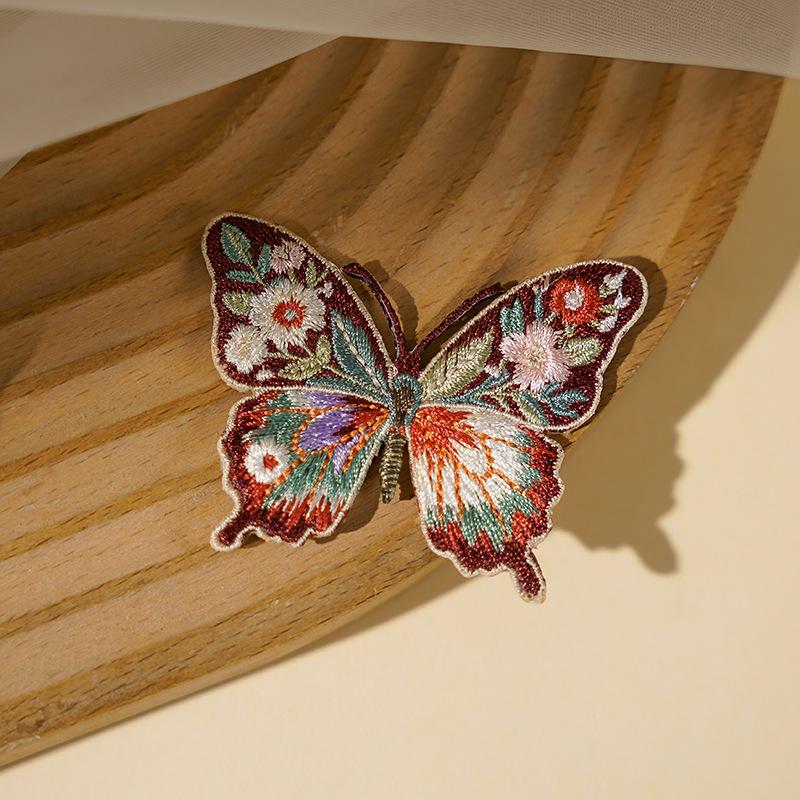 Iron On Patches Cute Waterproof Flower Butterfly Embroidery Heat Transfer Applique for Outdoor Bag Camping Gear Decoration