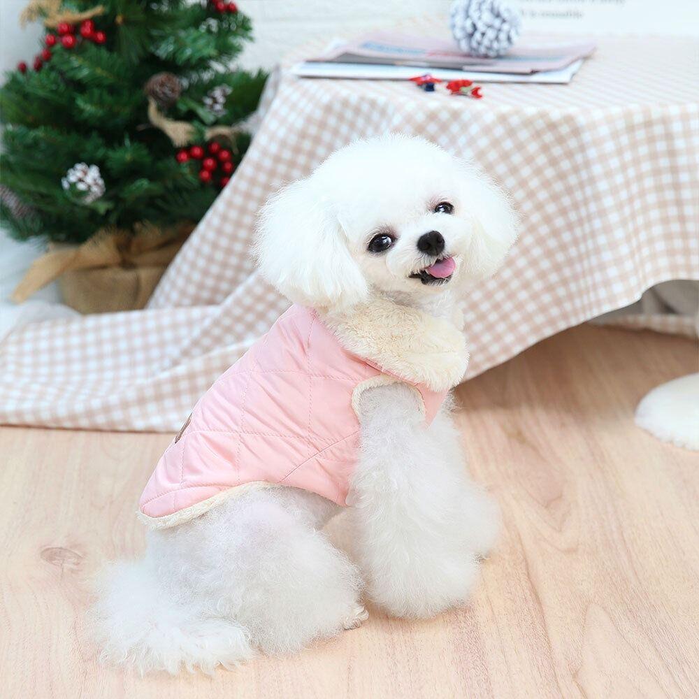 Padded Apparel Dog Sweater Puppy Vest Pet Clothes Winter Coat Cotton Padded Jacket Plush Hoodie