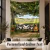 Custom Text Printed Tapestry Shaun the Sheep Pattern Large Wall Hanging Indoor Room Decor