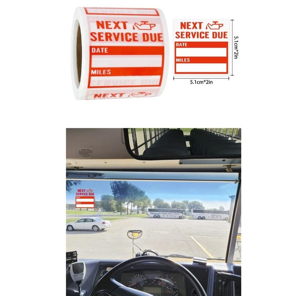 Clear Transparent Surface Maintenance Reminder Label Car Service Sticker Auto Repair Shop