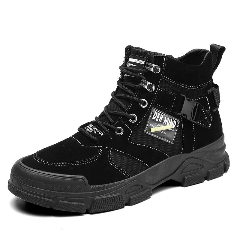 2024 Новые модные ботинки мужские осень-зима повседневные черные ботильоны для мужчин удобные массивные мотоциклетные ботинки мужские инструментальные туфли