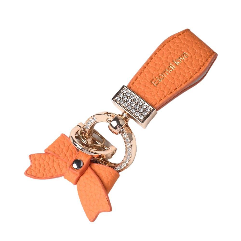 Держатель для ключей Роскошный брелок из натуральной кожи Брелок-бабочка со стразами Автомобильные аксессуары