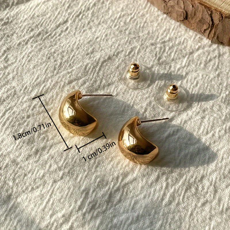 Серьги-гвоздики в форме капли воды женские легкие полые толстые каплевидные золотые серебряные толстые кольца ювелирные изделия