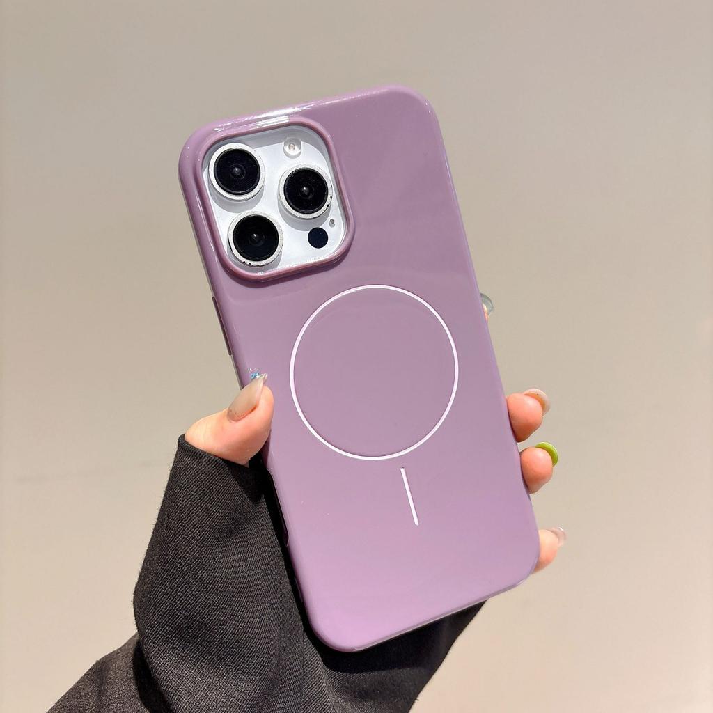 For IPhone16 Mobile Phone Case Imitation Original Fine Circle Magnetic Suction for Apple 15promax All-inclusive Solid Color Protective Case