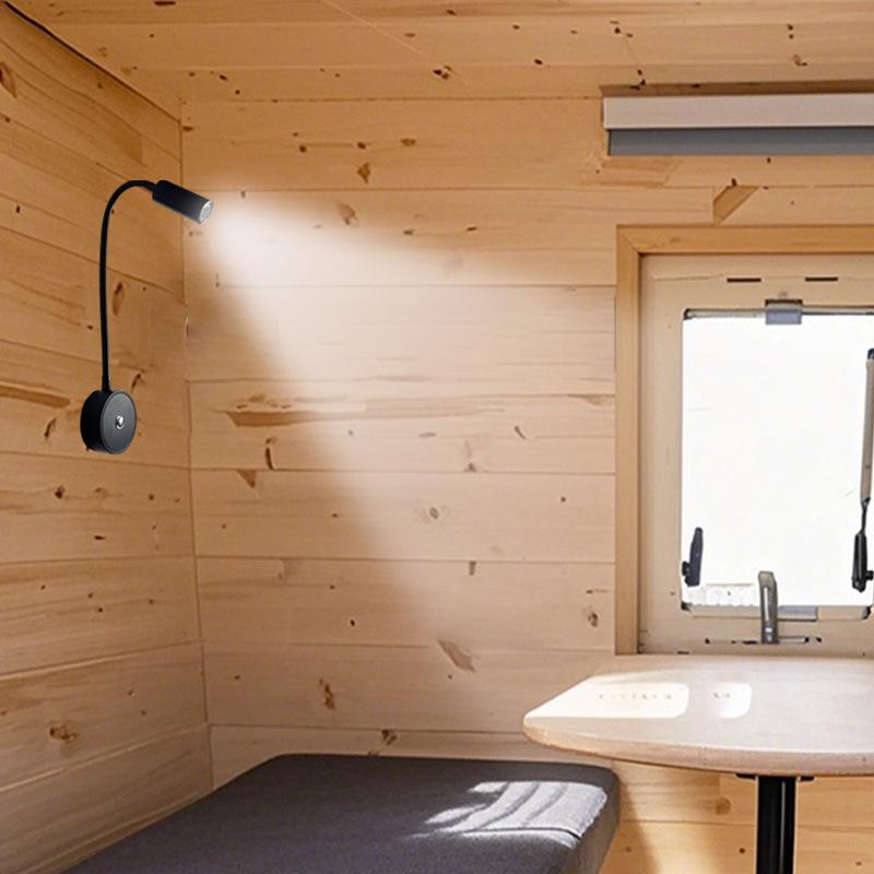 Светодиодный светильник для чтения на гибкой ножке для автодомов и лодок с сенсорным диммированием