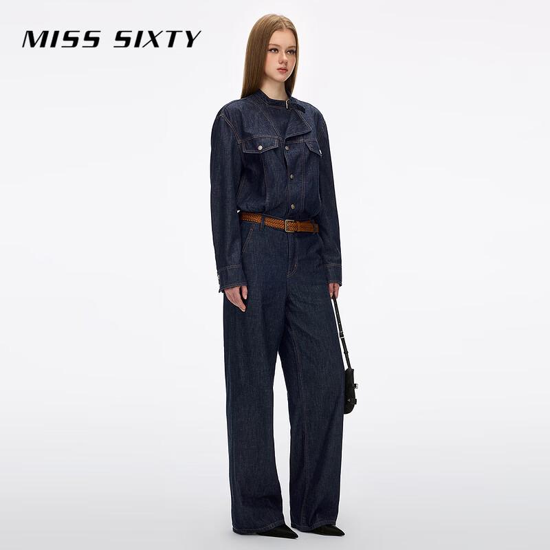 MISS SIXTY Women's Retro Slim Straight Denim Jumpsuit