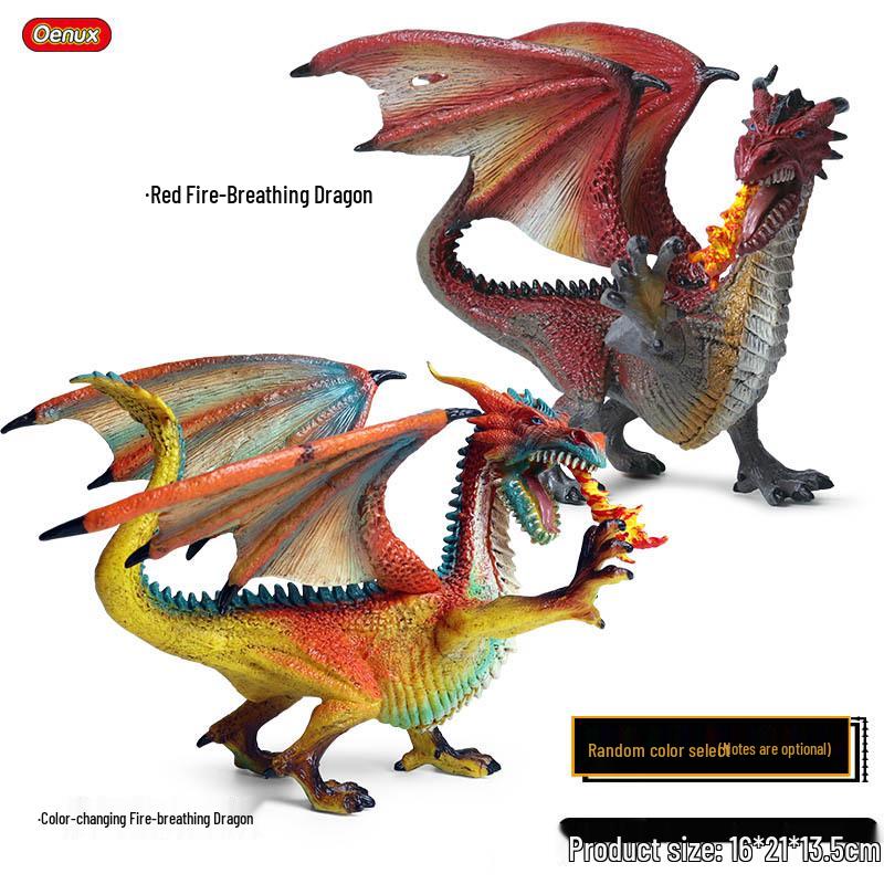 Dinosaur & Dragon Plastic Toy Set: Mythical Animal Figures for Kids