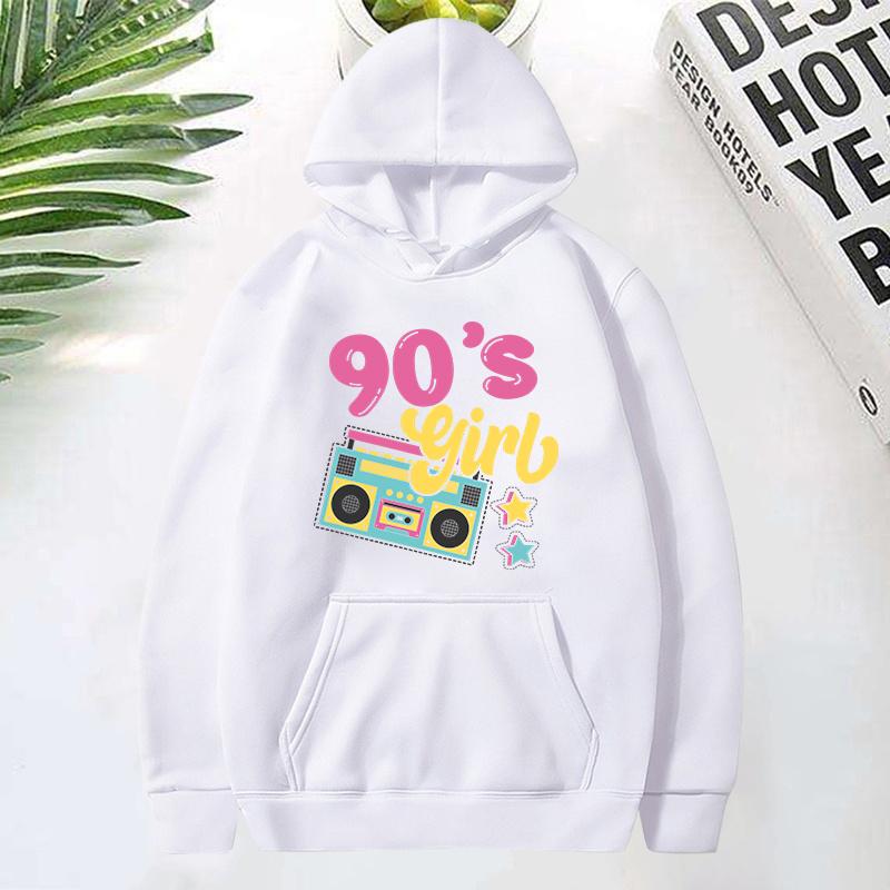 Funny 90'S Girls Printed Hoodie Fashion Women Long Sleeves Autumn Winter Casual Pullover Tops 90'S Girls Female Sweatshirt