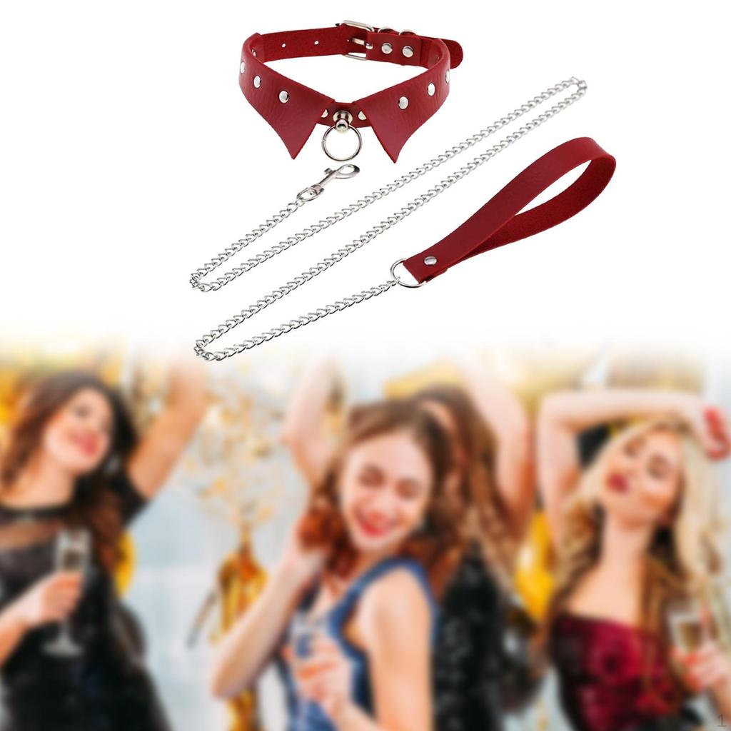 Готический рок-чокер с подвесками и кольцами для женщин