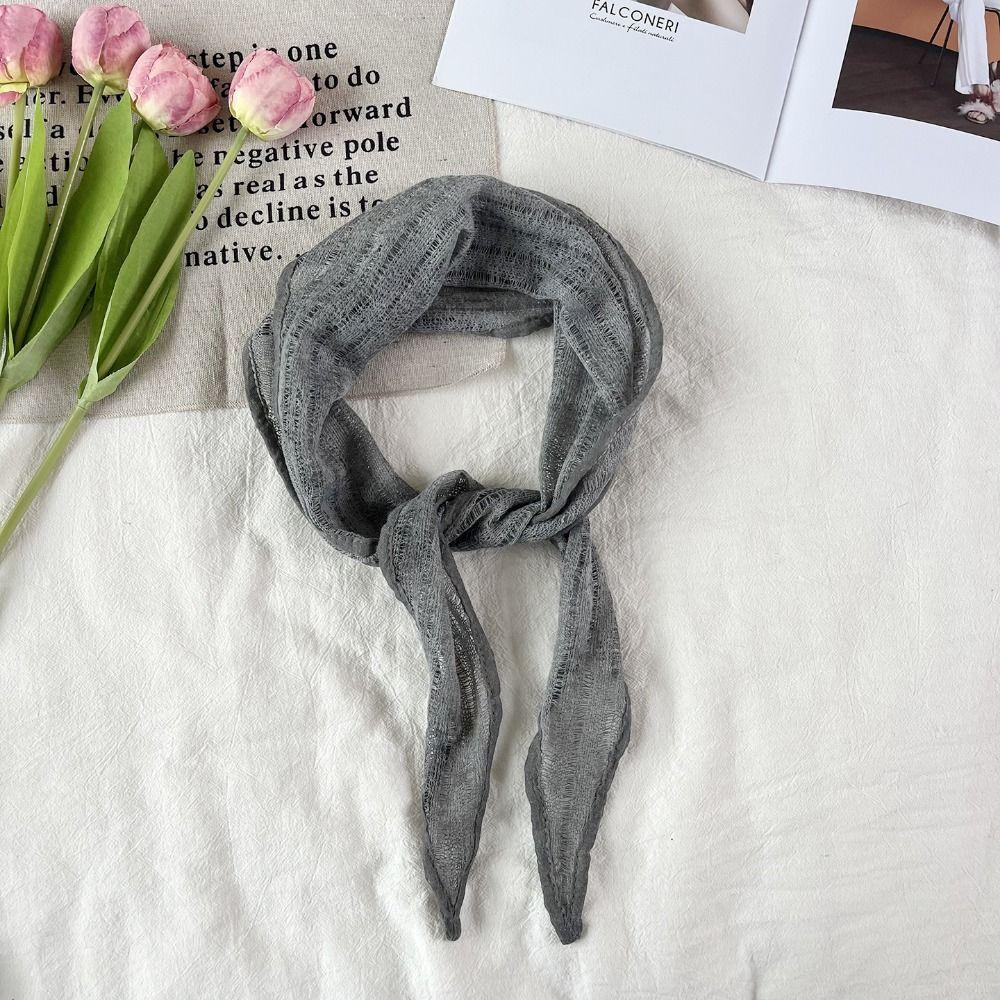 Hollowed-out Triangle Scarf Pure Color Neckerchief Trendy Neck Scarf  Photo Props
