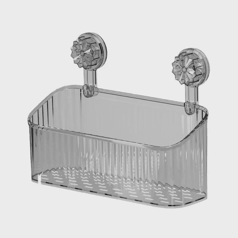 Elegant Suction Cup Bathroom Organizer: No-Drill Toothbrush & Toothpaste Holder