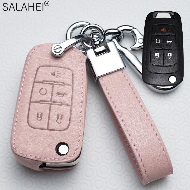 AABHI1 Leather Car Key Case Cover Fob For Chevrolet Cruze Aveo Trax Opel Astra Corsa Meriva Zafira Antara J Mokka Insignia For Buick