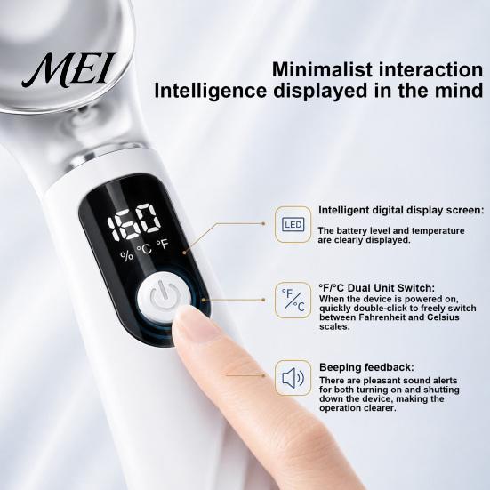 Nonstick Dessert Utensil Heated Ice Cream Scoop with LED Display, Rechargeable Self-Warming Spoon Ergonomic for Hard Gelato, Kitchen Gadget