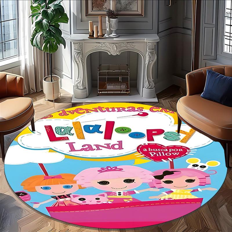 1pc Lalaloopsy3 Print Round Carpet Chair Round Carpet Suitable for Bedroom Living Room Home Decorative Carpet