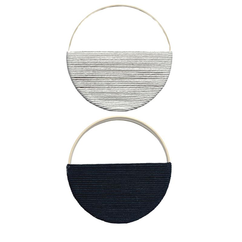 2Pcs/Set Ideal Bohemian Circular Chic Hand Woven Wall Hanging Cotton Rope Home Decor Tapestries