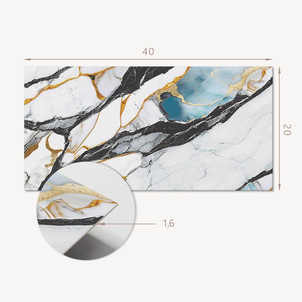 Zestaw Kafelków Winylowych Z Motywem Do Kuchni Salonu Marble Pattern With Veins 10X40X20 Cm