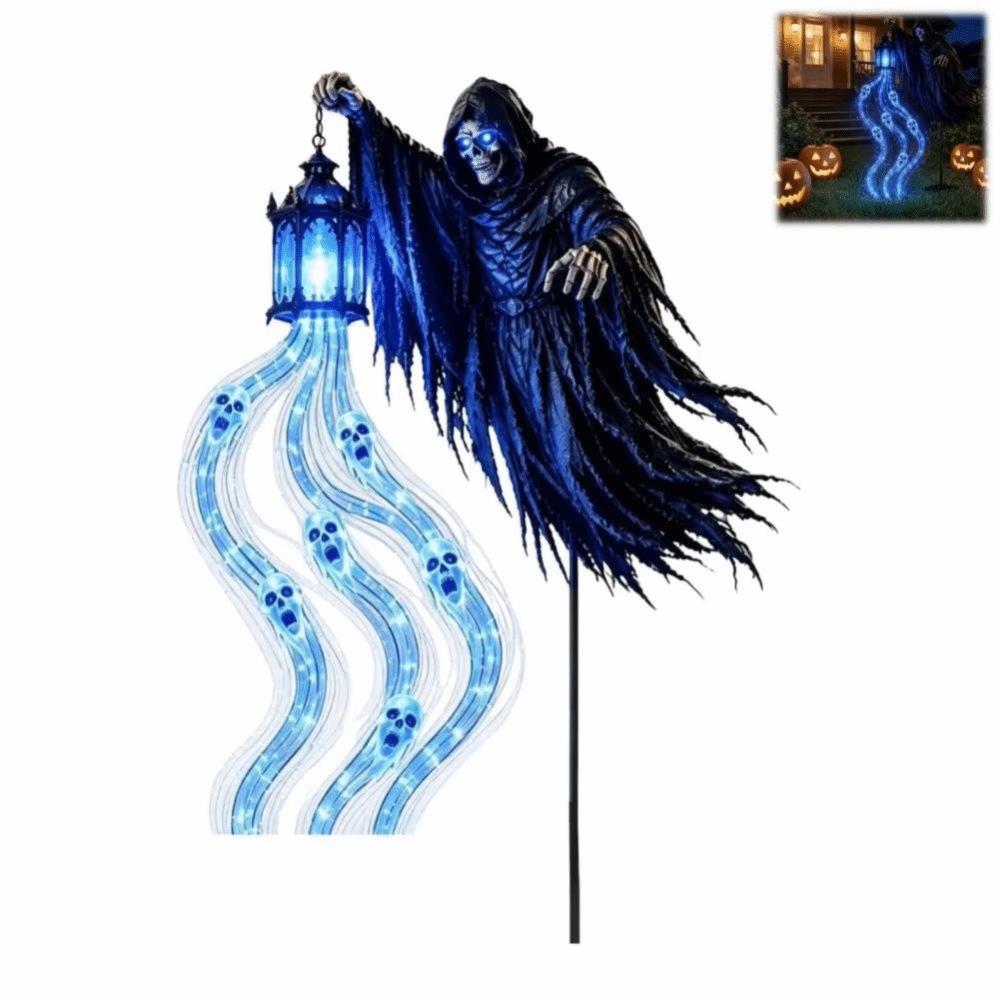 Creepy Ghost Light Stake Auto On Off Halloween Decoration Outdoor Garden
