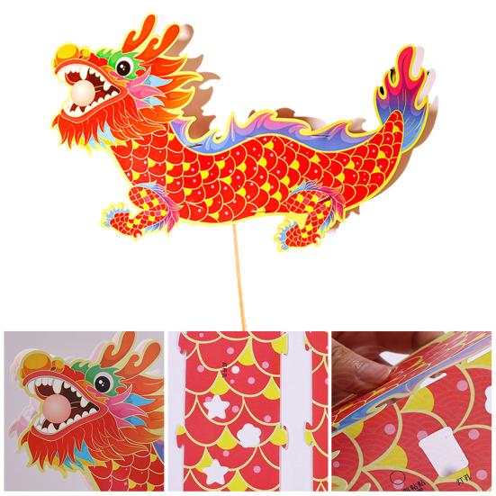 2024 Весенний фестиваль Фонарь Дракона Яркий цвет Традиционный ручной работы DIY Craft Lucky Lantern для празднования Нового года