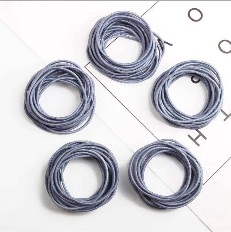 Thin Macaron Color Rubber Hair Band - Cute Korean Style Headband for Women and Students