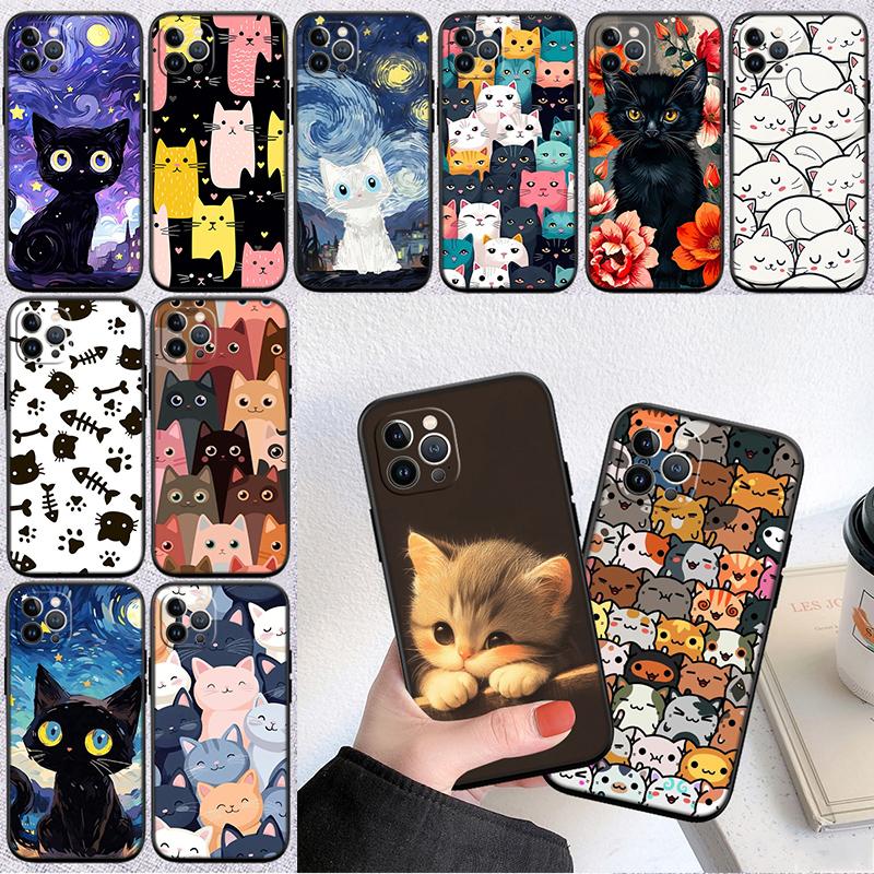 RP15 Cat Kitten Meow Shell Phone Case for Samsung Galaxy Note 10 20 S23 S24 S25 Ultra FE Plus Edge Lite A02S A35 A07 A17