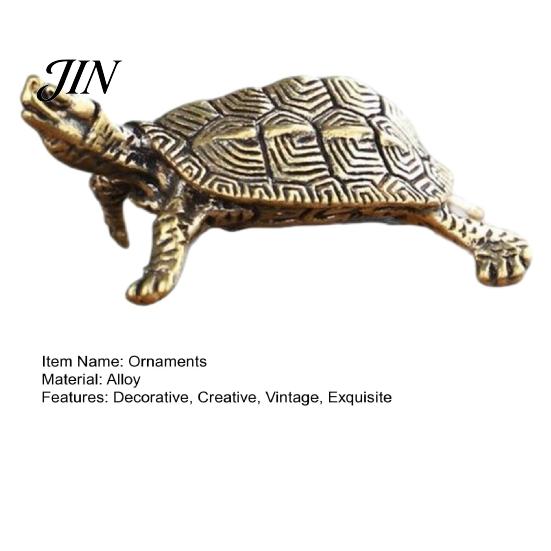 Vintage Brass Turtle Figurine Metal Statues, Gold Figurines, Decorative Animal Style Sculpture Ornament, Small Desktop Decoration for Office