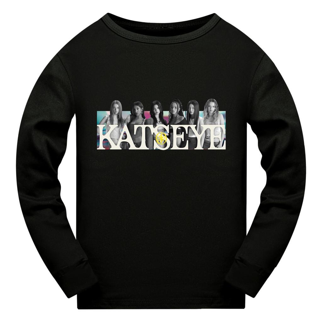 5350 Детская футболка с длинными рукавами для девочек с принтом KATSEYE