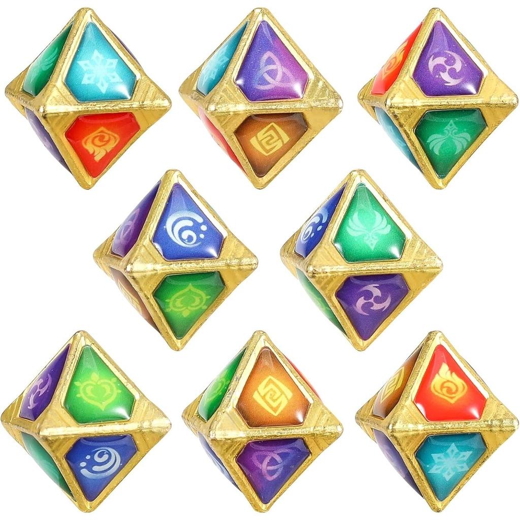 Impact Genius TCG Elemental Dice Game Requis Аксессуары Коллекция Игрушек (8 шт.)