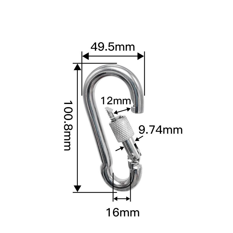 304 Stainless Steel Carabiners - Heavy Duty, Durable & Rust-Free Clips for Gym, Swing, Dog Leashes, Hammocks, Keychains