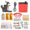 Complete Tattoo Coil Machine Kit Red Tattoo Power Supply Foot Pedal Clip Cord Tattoo Tool Set