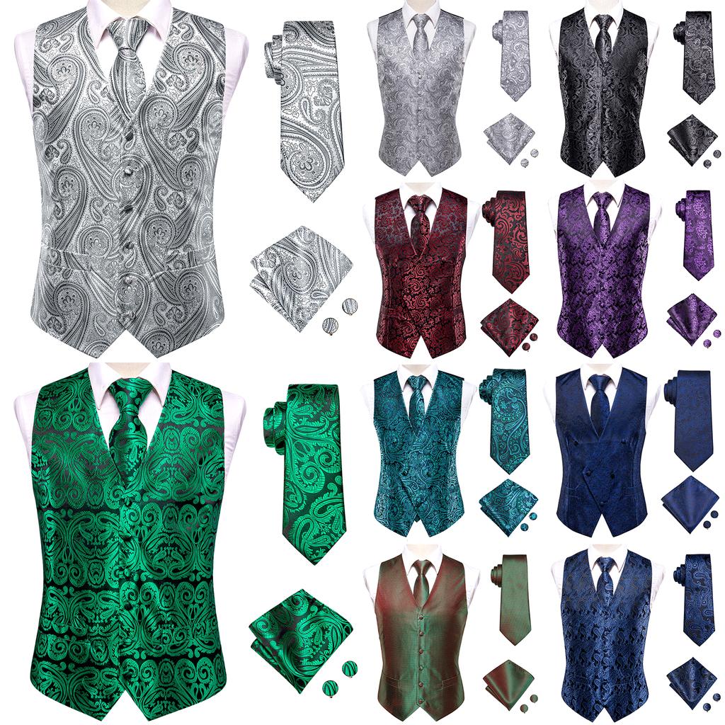 Зеленый Цветочный Мужской Жилет Рождественское Платье Жилет Костюм Ретро Смокинг Выпускного Вечера