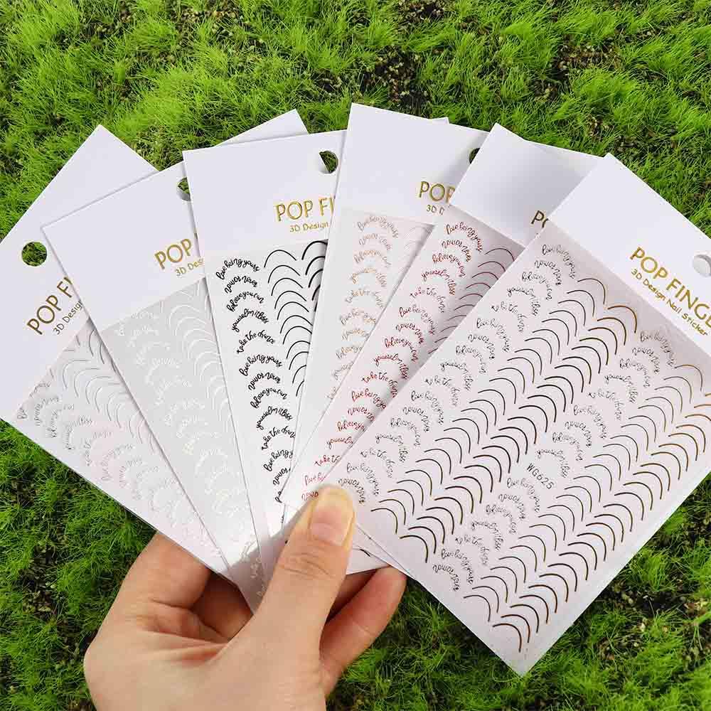 Золотая лента для полосок, украшения для ногтей, маникюрные полоски, линии, наклейки для ногтей, 3D-геометрия, наклейки для ногтей