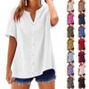 Женская модная свободная повседневная летняя футболка с V-образным вырезом и коротким рукавом