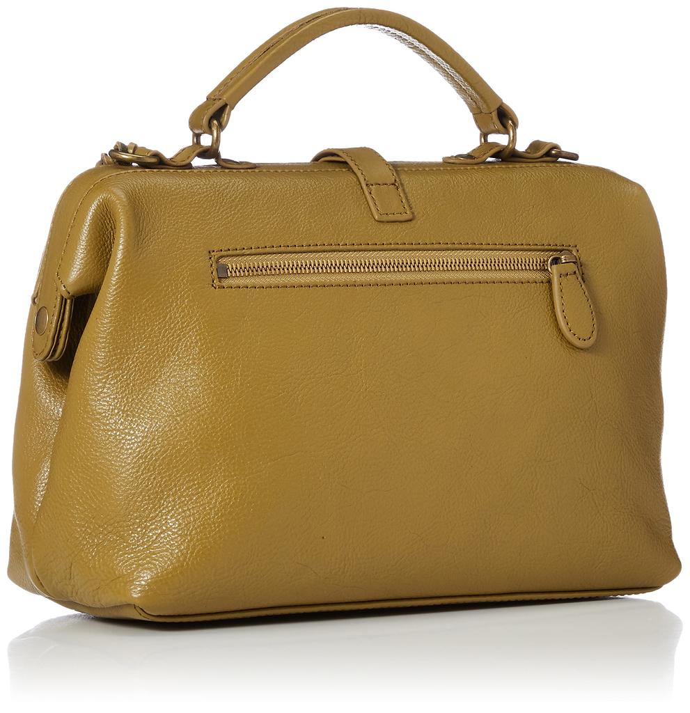 Cowhide Leather Handbag with Mouth Olive [Peeks Peak] Opening, Women's,