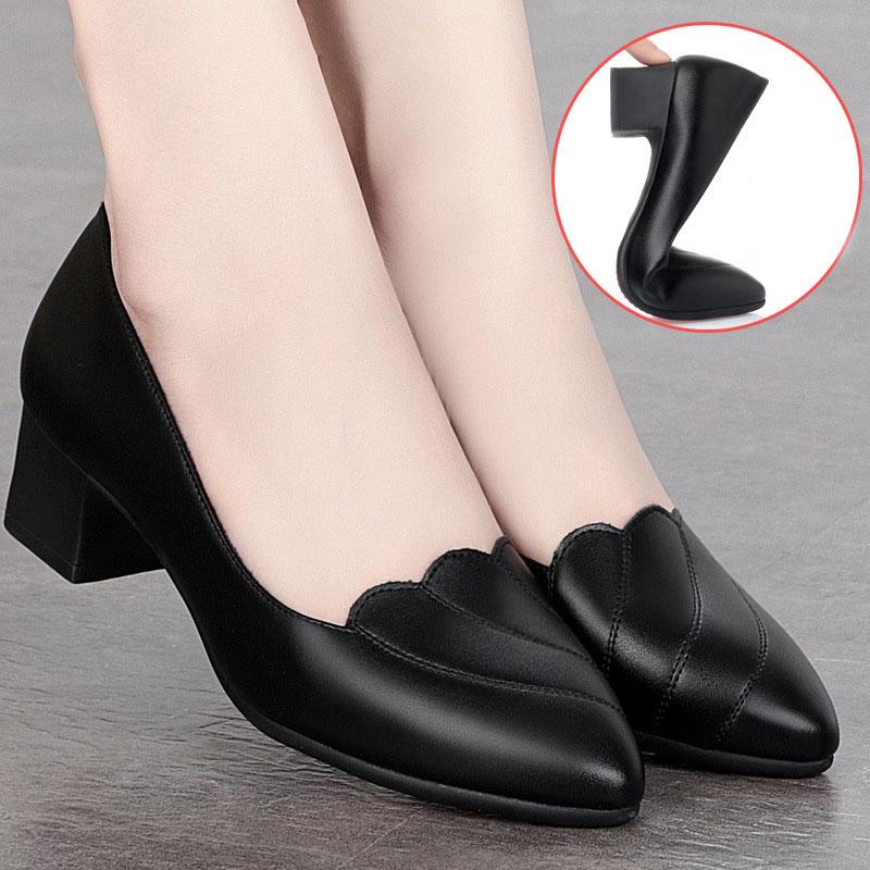 Мягкая кожаная рабочая обувь с мягкой подошвой, удобная одноместная обувь Four Seasons, женская толстая нескользящая обувь