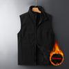 Autumn Winter Fleece Vest Jacket Stand Collar Warm Sleeveless Jacket Men Casual Coats
