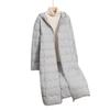 Women's Long Over-the-Knee Lightweight Duck Down Hooded Winter Jacket - Korean Style, Slimming, and Warm.