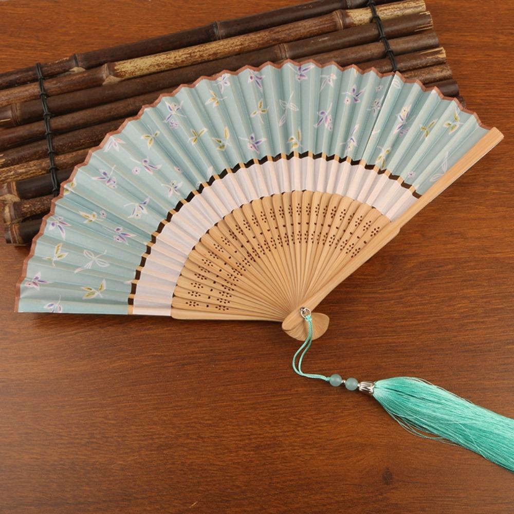 Portable Chinese Style Fan Vintage Bamboo Fan Gift Fan Folding Fan Scenic Area