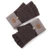 1 Pair Of Women's Gloves Warm Windproof Outdoor Alpaca Fleece Knitted Fingerless Gloves
