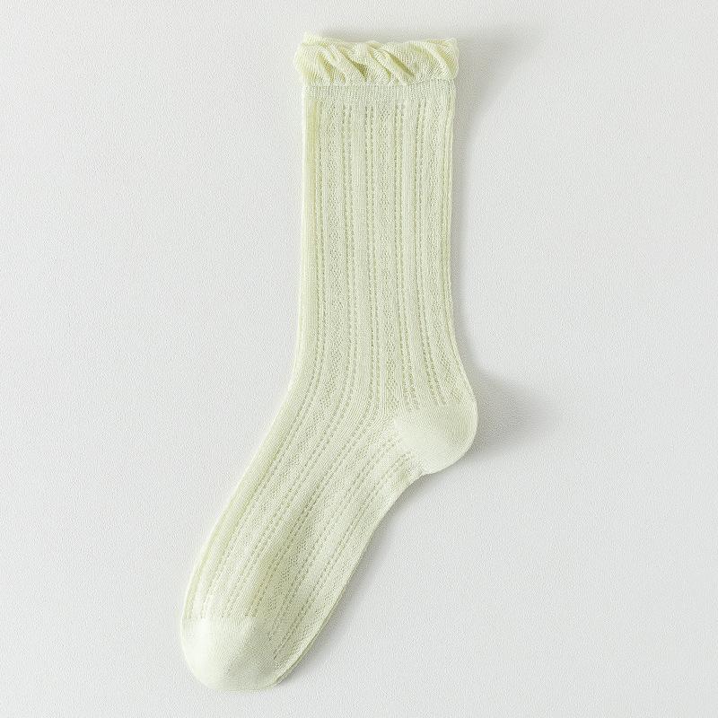 Women's Summer Thin Sweat Absorbing Breathable Mesh Pure Cotton Bottom Drum Pile Cotton Socks