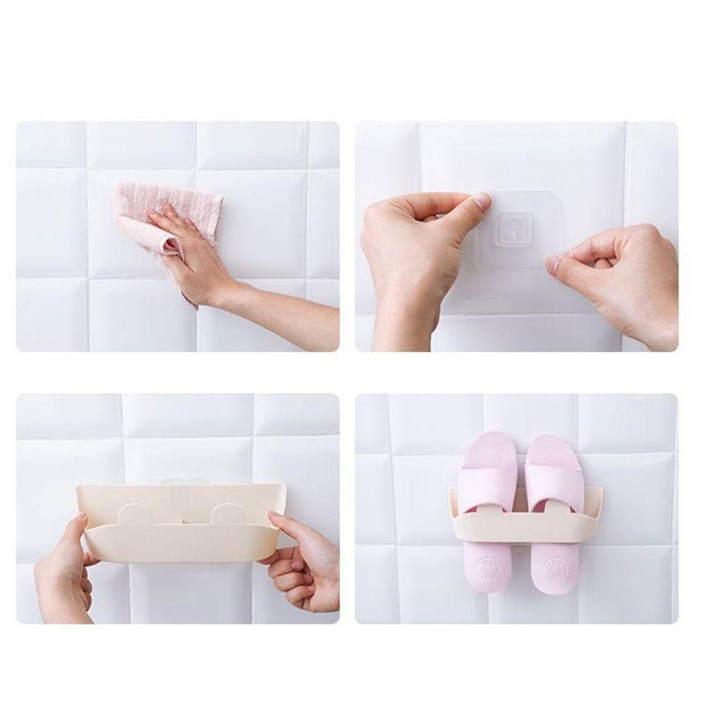 Self Adhesive Slippers Rack Wall Mounted Shoe Drying Rack Simple Shoes Hanger Home