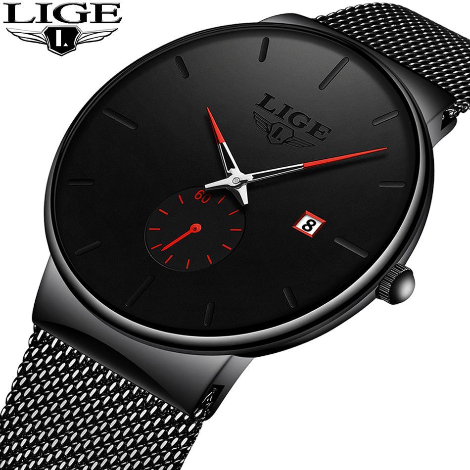 LIGE Watches Casual Waterproof Quartz Clock Mens Watches Top Brand Luxury Ultra-Thin Sports Watch