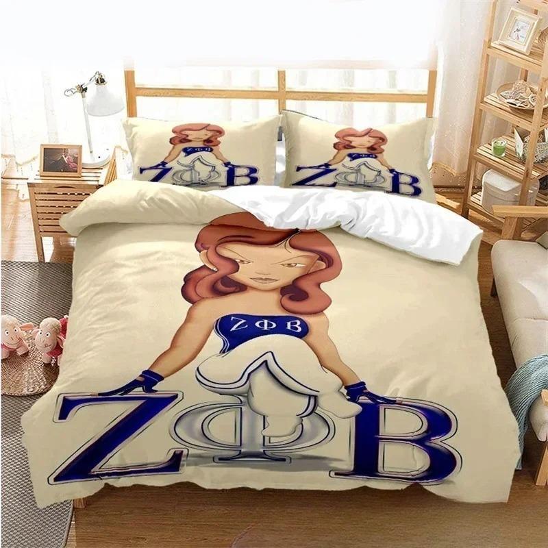 3D Печать 1920 Zeta Phi Beta Общество Комплект Постельного Белья Двуспальный Твин Кинг Пододеяльник Одеяло Наволочка Мальчики Девочки Взрослые Спальня
