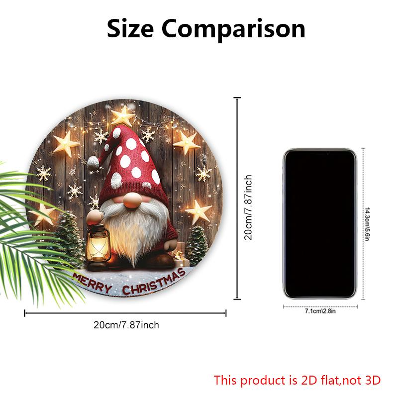 Очаровательная деревянная табличка «Гном Рождество», круглая табличка «Веселого Рождества» с гномом для декора на входную дверь, стену, идеальное рождественское украшение