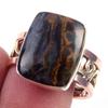 Natural Pietersite Gemstone Handmade 925 Sterling Silver Two Tone Ring S.9 K2B39
