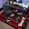 1PC Custom Name American Football Player Theme Floor Mat Ideal for Living Room, Game Rooms, Office, Bedroom,Floor Mat Playful Design
