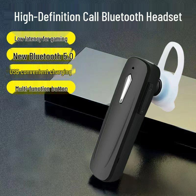Универсальная беспроводная Bluetooth-гарнитура M163 для HD-звонков - Односторонняя, с низкой задержкой, идеально подходит для использования в автомобиле и во время занятий спортом