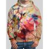 3D Printed Men's Hoodie with Colorful Graffiti Patterns, Trendy Sportswear Autumn Winter Pullovers Long Sleeves