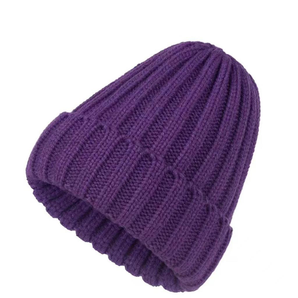 Thickened Knitted Yarn Hat With Flanged Solid Color Pointed Hat, Fashionable And Versatile, Warm Couple's Hat