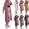Women's Autumn And Winter Solid Color Loose Knit Sweater Mid-Length Hooded Jacket Sweater