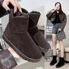 Snow Boots Women's Short Tube New Winter Boots Flat Heel Fleece-lined Thick Short Women's Cotton Shoes Cotton Boots